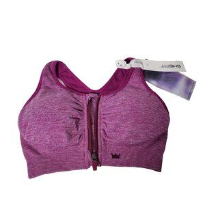 *New SheFit Perfect Lounge Bra Womens Sm Purple Support Sport Athletic Workout